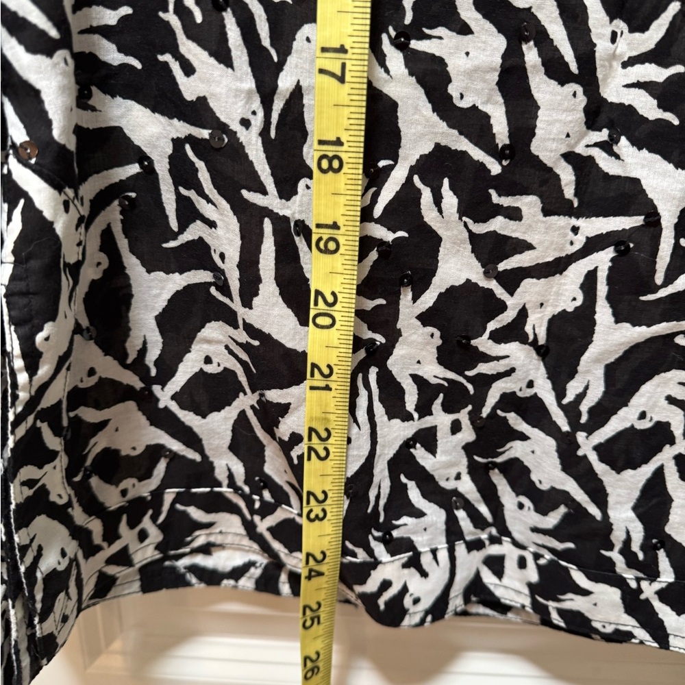 Tory Burch Monochrome Patterned Button Down Shirt - image 4